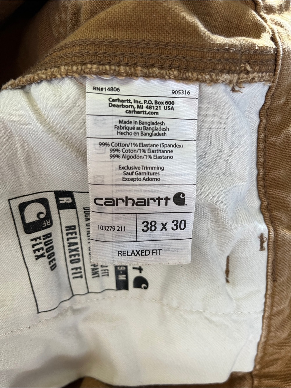 Carhartt Men's Rugged Flex Relaxed Fit Duck Utility Work Pants in size 38x30 - Picture 3 of 16